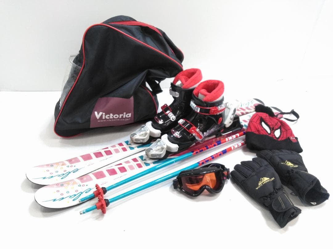 女の子 キッズジュニアスキー7点セット エラン 100cmブーツ 19cm ◇