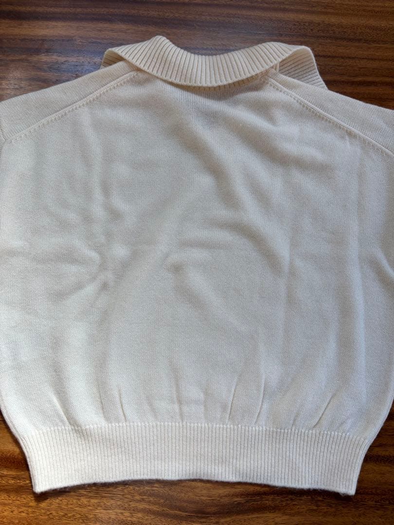 北欧暮らしの道具店　洗えるウールの襟付きニット / アイボリー