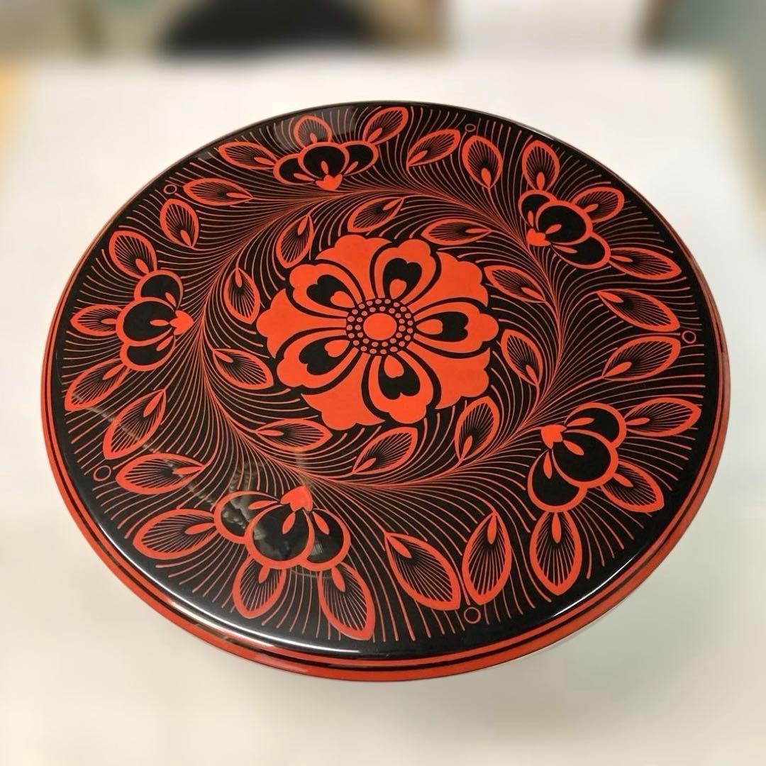 回転式　オードブル皿　おせち料理　手巻き寿司　大型　木製漆器　吉野塗　共箱