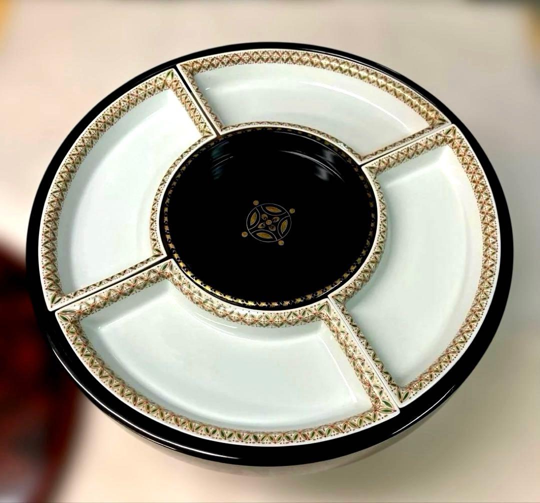 回転式　オードブル皿　おせち料理　手巻き寿司　大型　木製漆器　吉野塗　共箱