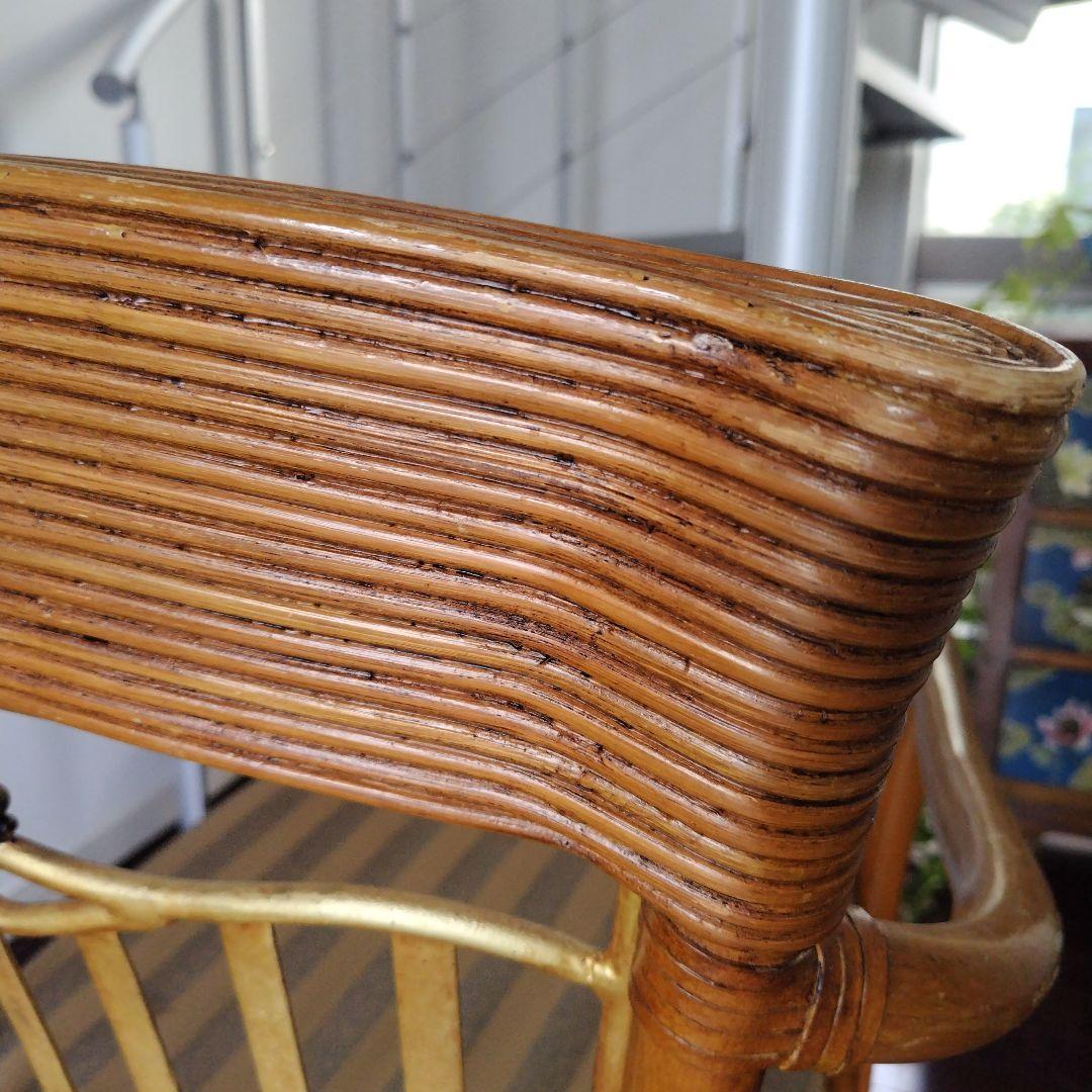 アンティーク OLIVER 海外輸入品 高級 肘付 ラタン アームチェア 一脚