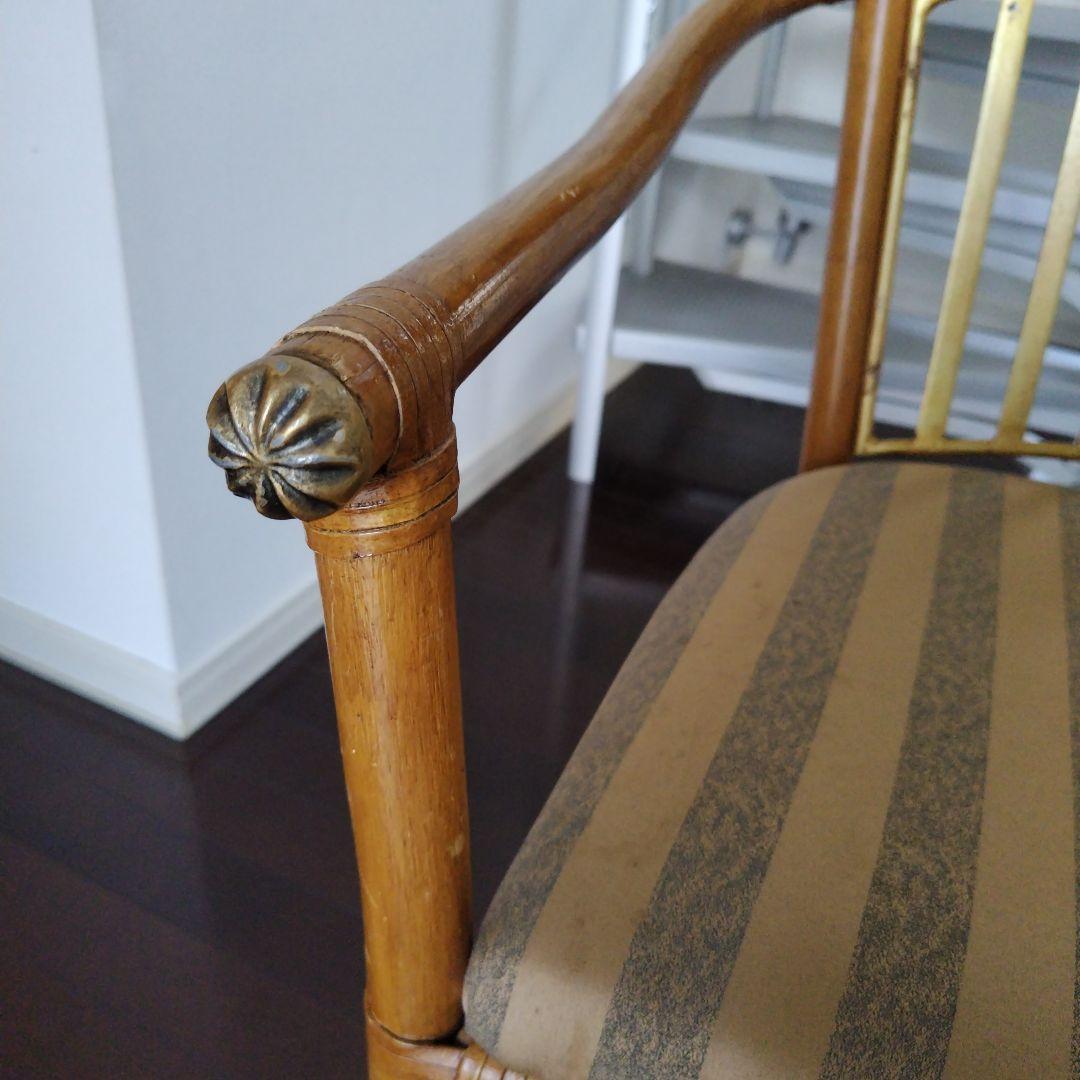 アンティーク OLIVER 海外輸入品 高級 肘付 ラタン アームチェア 一脚