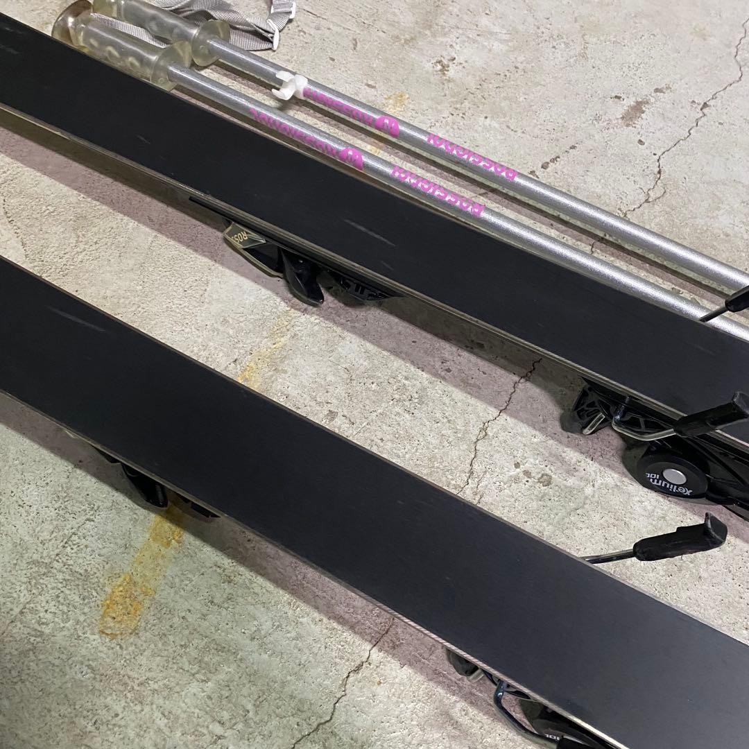 ロシニョール　パシュート100 163cm スキー板　ビンディング　ストック付