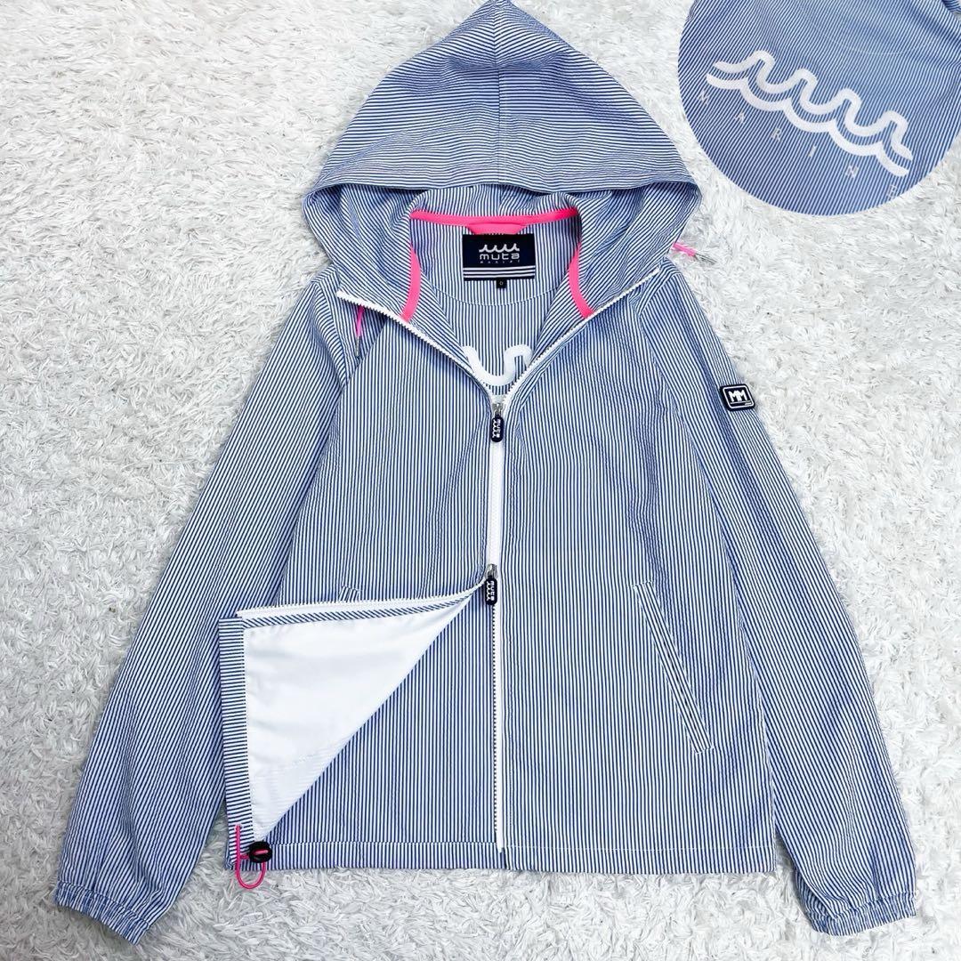 【極美品✨現行】ムータマリン シアサッカー パーカー ロゴプリント ゴルフウェア