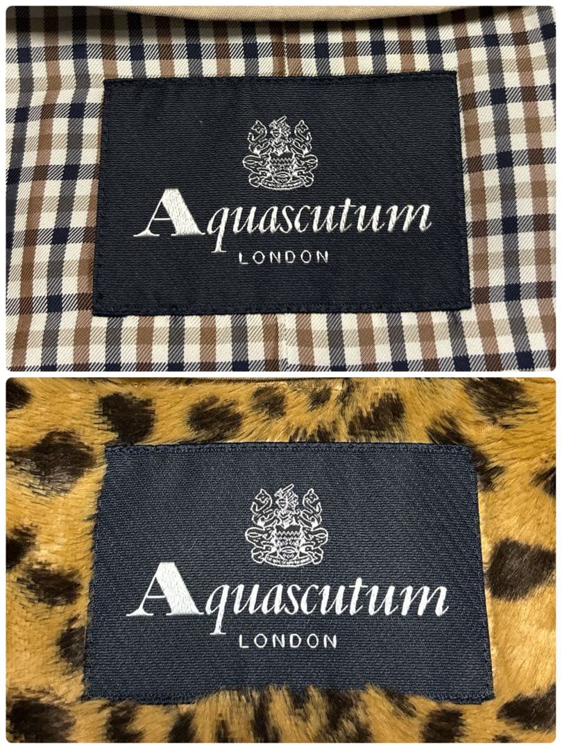 美品 アクアスキュータム　大きいサイズ トレンチコート　ライナー付 13 XL