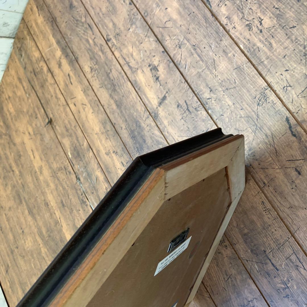 アンティーク 木製フレーム 8角形 イタリア製 壁掛け鏡 ウォールミラー