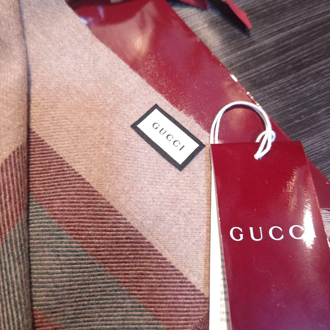 ❤極美品箱付き❤GUCCI マフラー ストール スカーフ❤ストライプ❤ベージュ