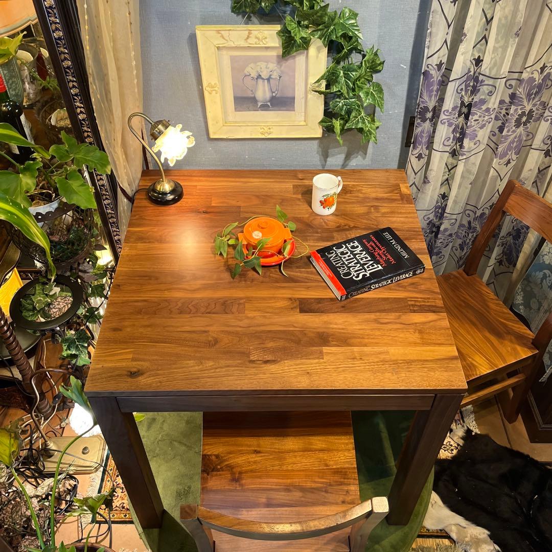 Sale 無印良品　ウォールナット材無垢　引き出し付き　コンパクトテーブル