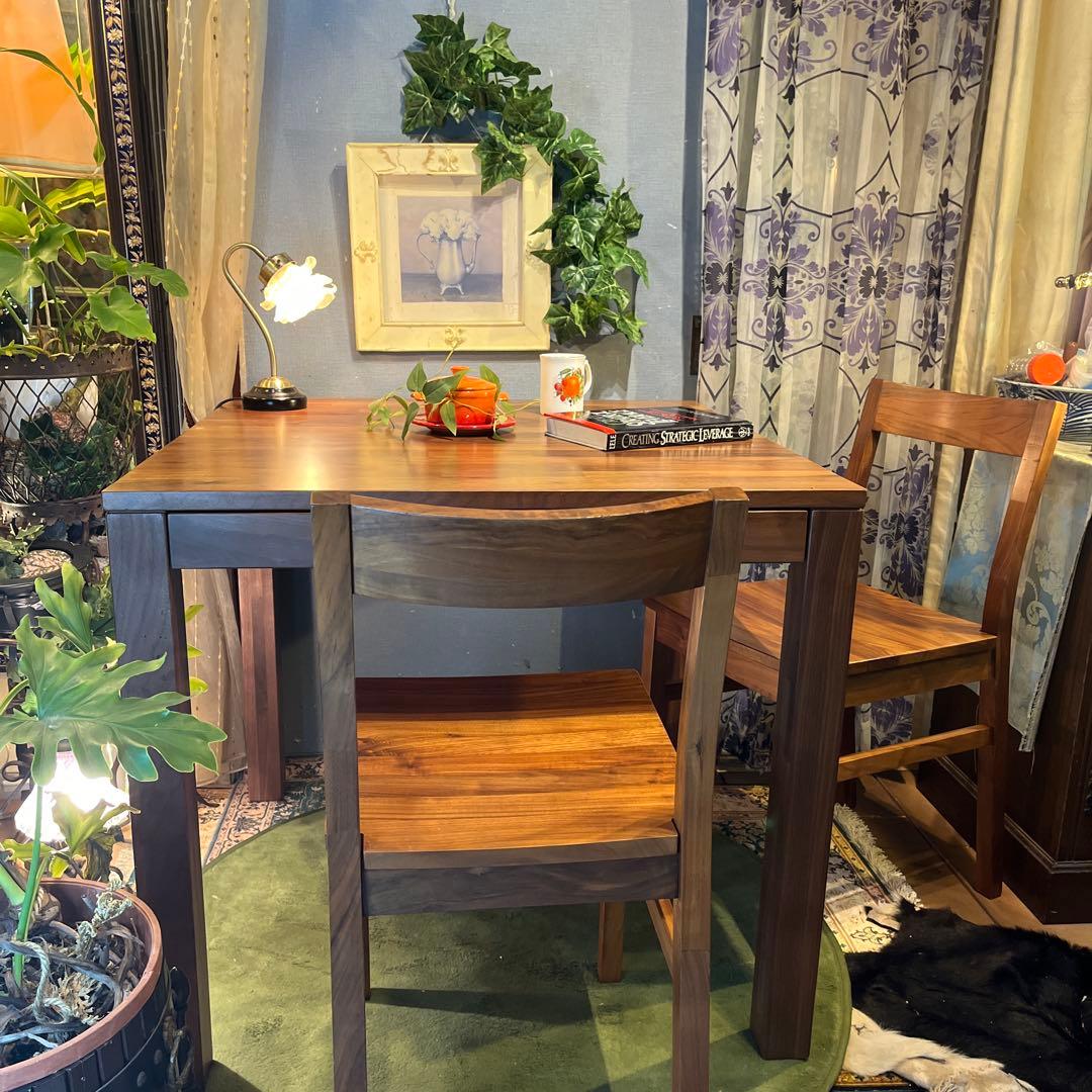 Sale 無印良品　ウォールナット材無垢　引き出し付き　コンパクトテーブル