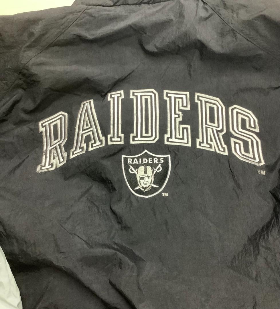 新品　80s 90s RAIDERS ウォームアップジャケット 黒/灰色