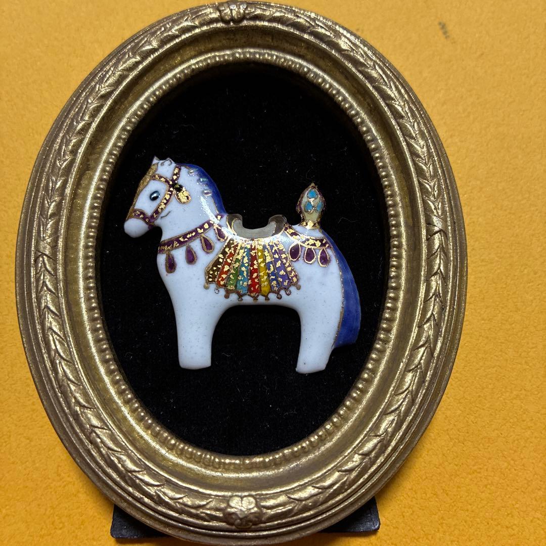 干支　馬の置物　七宝焼