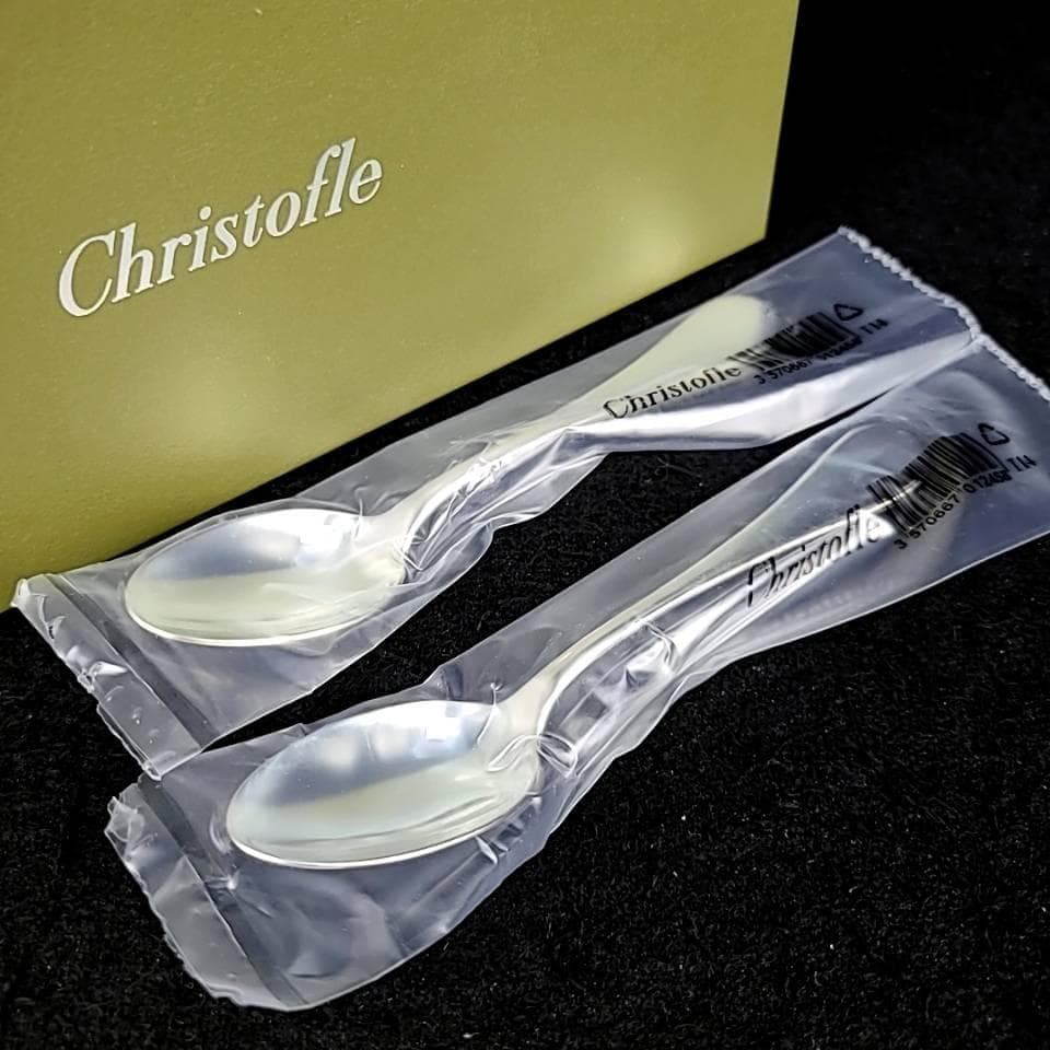 ●未使用＊クリストフル　フィデリオ　コーヒースプーン　2本　箱つき 3