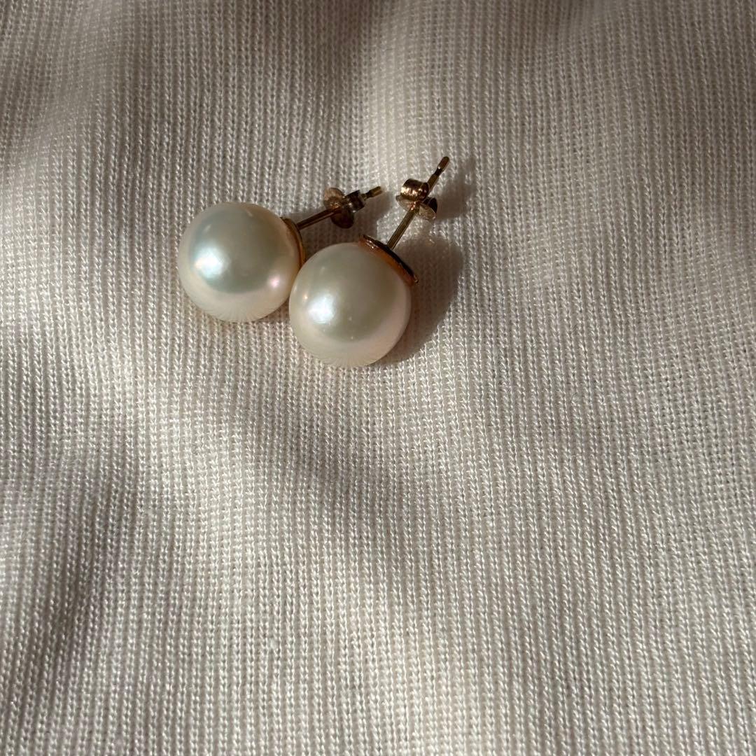 agete パールピアス ゴールド ホワイトパール 上品 シンプル