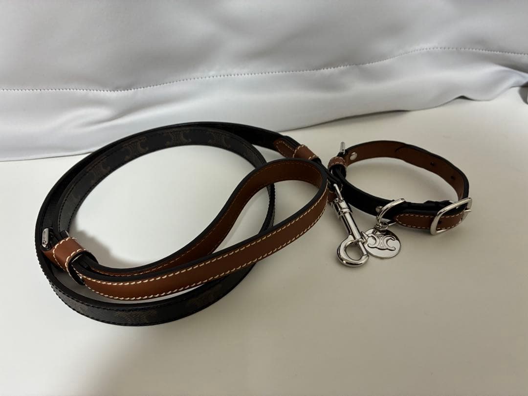 【極美品】セリーヌ　トリオンフ　首輪　リードトップセット　ドッグカラー　現行