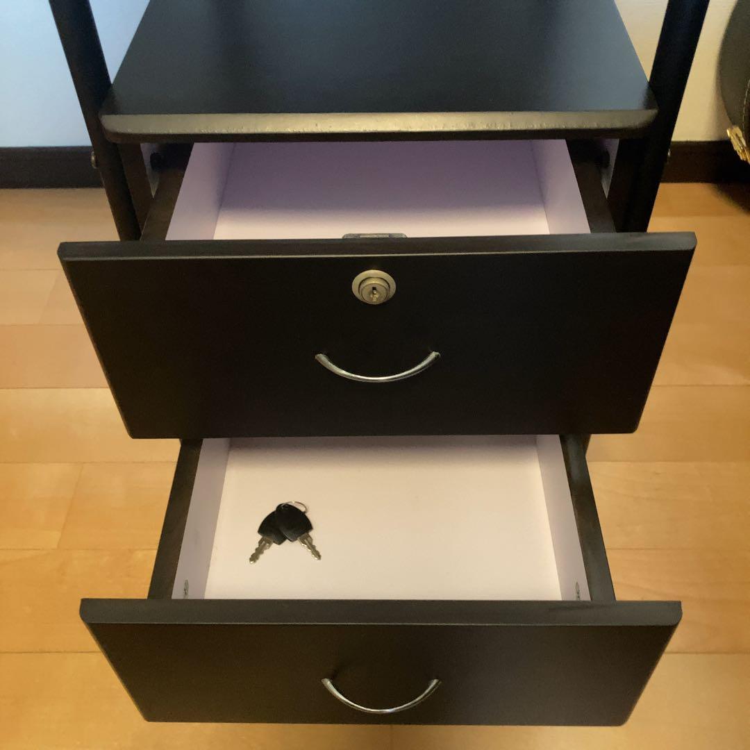 PCデスク パソコンデスク ワークデスク 机 棚 引き出し スライダー ブラック