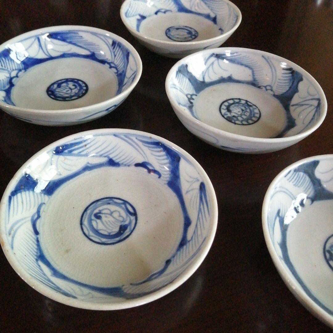 古伊万里　くらわんか碗　5客　14cm　江戸後期