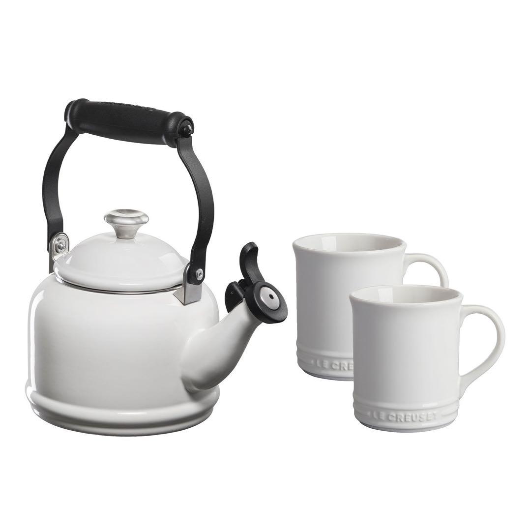 ルクルーゼ ケトルデミ&マグ2個入りセットホワイト新品