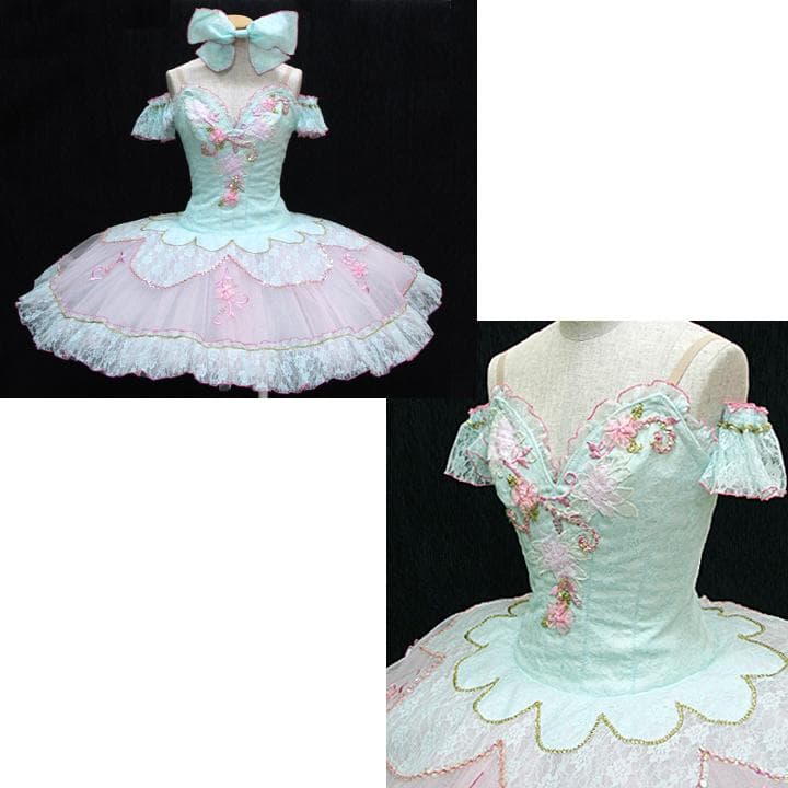 お値下げ　#145　バレエ　衣装　バレエ衣装　クラシックチュチュ　ミントグリーン