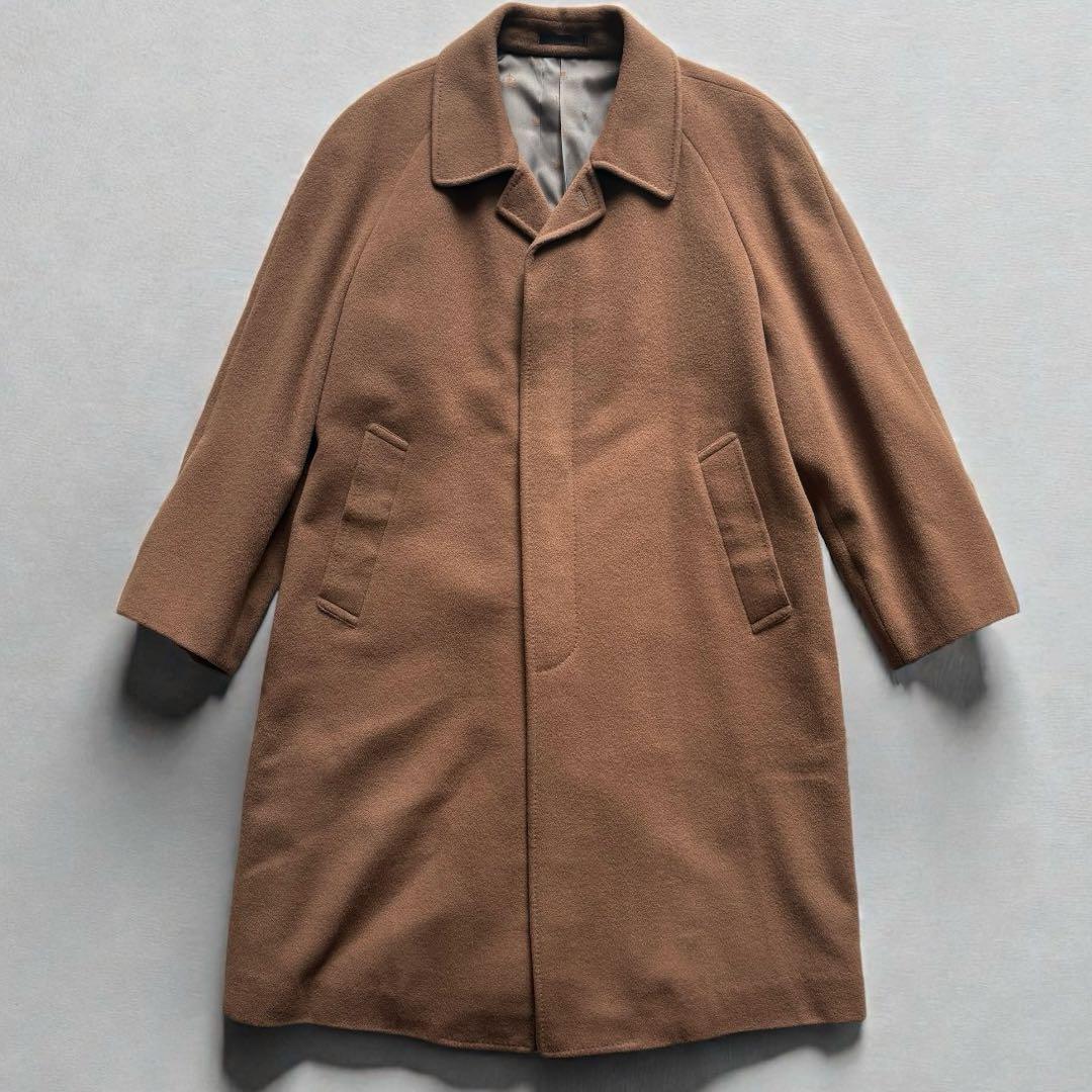 【極上の肌触り】カシミヤ30%混 ロングステンカラーコート キャメル Mサイズ