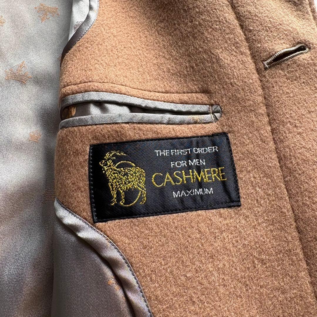 【極上の肌触り】カシミヤ30%混 ロングステンカラーコート キャメル Mサイズ