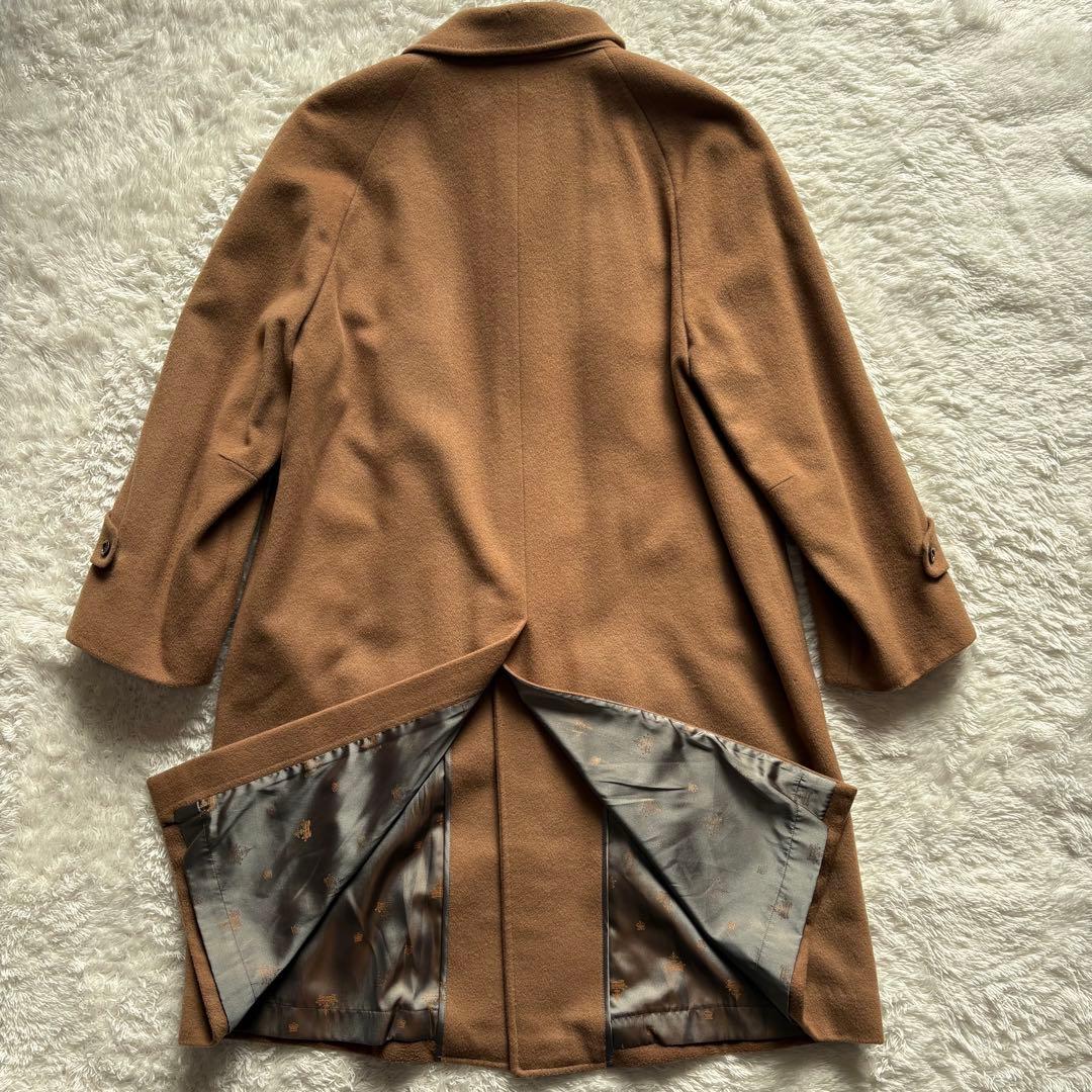 【極上の肌触り】カシミヤ30%混 ロングステンカラーコート キャメル Mサイズ