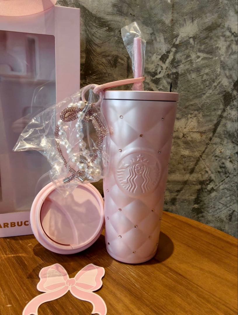 中国スターバックス　ステンレスタンブラー　ラインストーン　バレンタイン　②