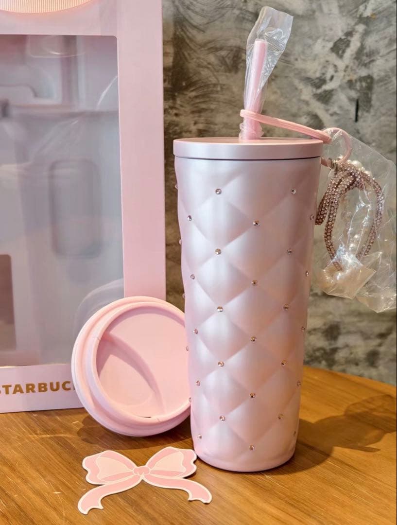 中国スターバックス　ステンレスタンブラー　ラインストーン　バレンタイン　②