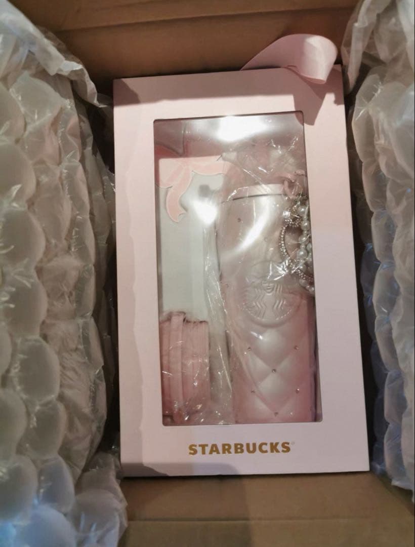 中国スターバックス　ステンレスタンブラー　ラインストーン　バレンタイン　②