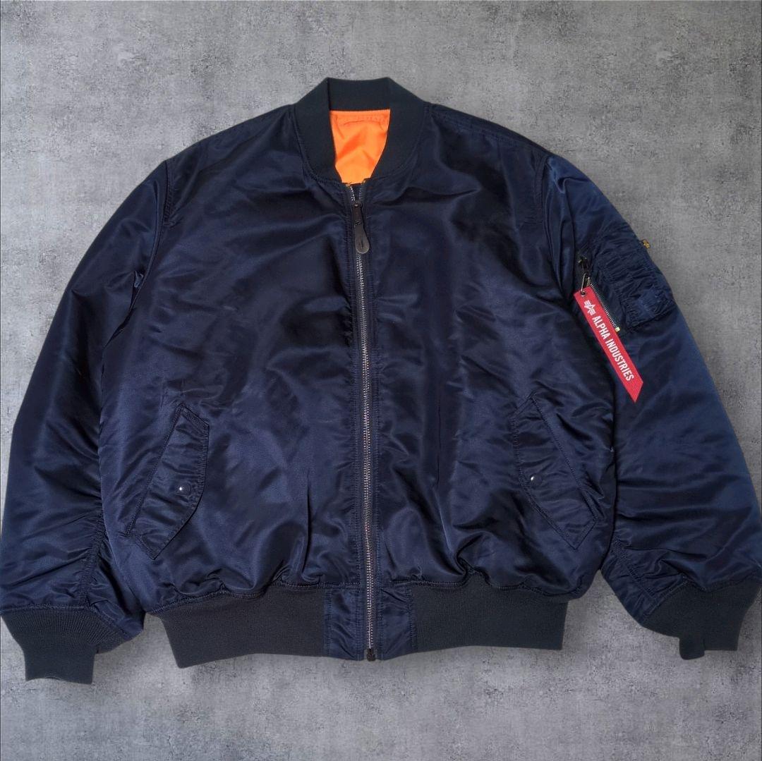 未使用級✨アルファインダストリーズ MA-1 ネイビー 5L 大きいサイズ