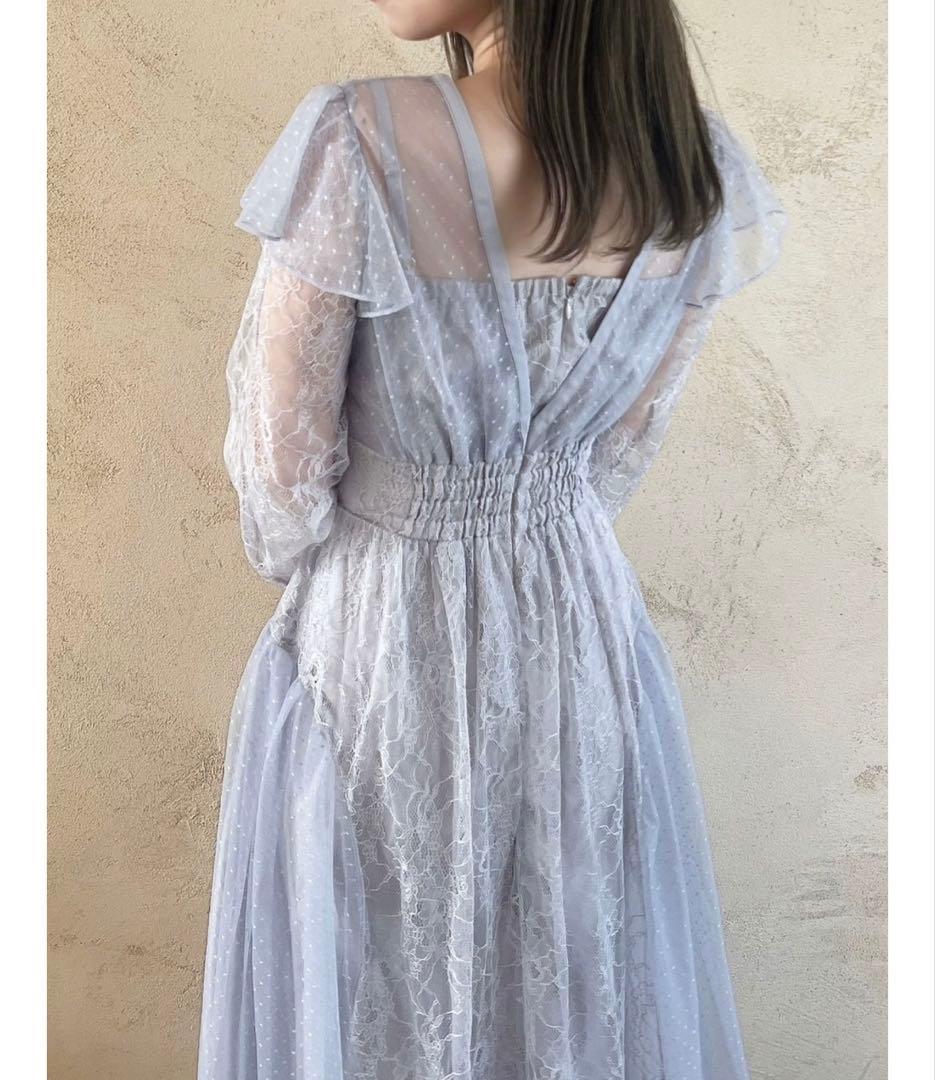 【美品】dazzlin MIXレースドレス Sサイズ