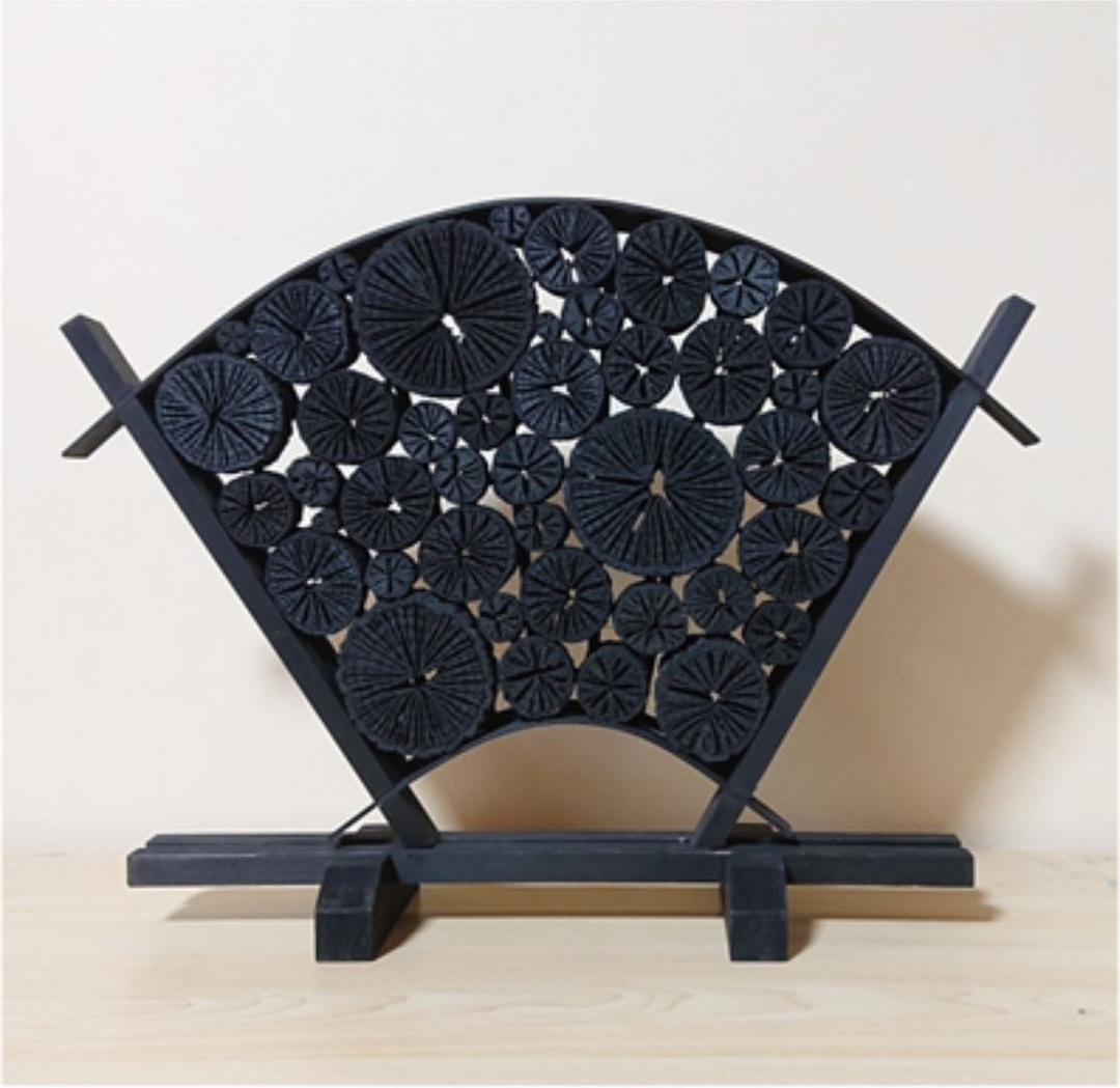 菊炭のオブジェ　扇型  値下げしました。