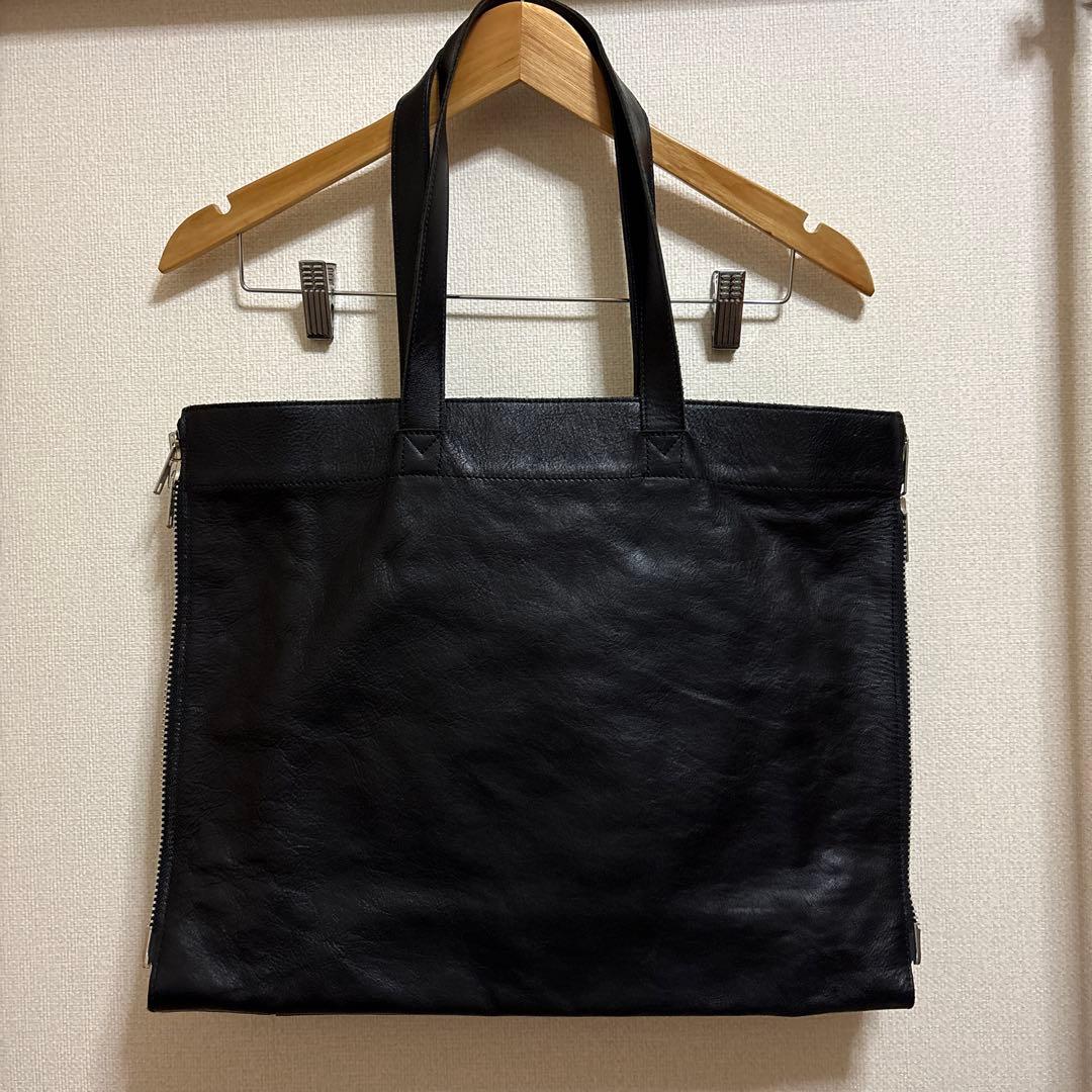【美品】ヨウジヤマモト サイドジップレザートートバッグ　　袋付き