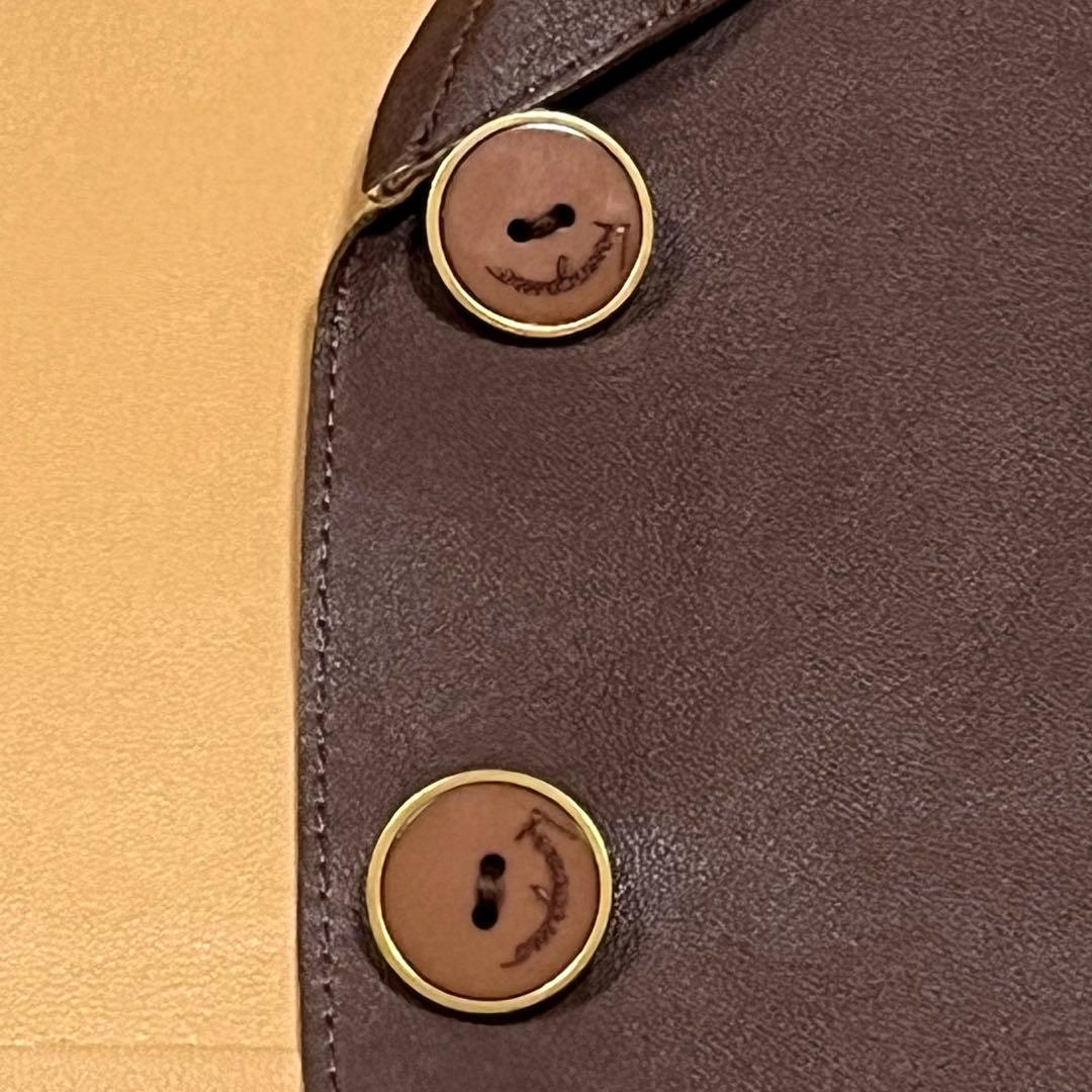 希少 美品✨フェラガモ レザーテーラードジャケット ブラウン イタリア製