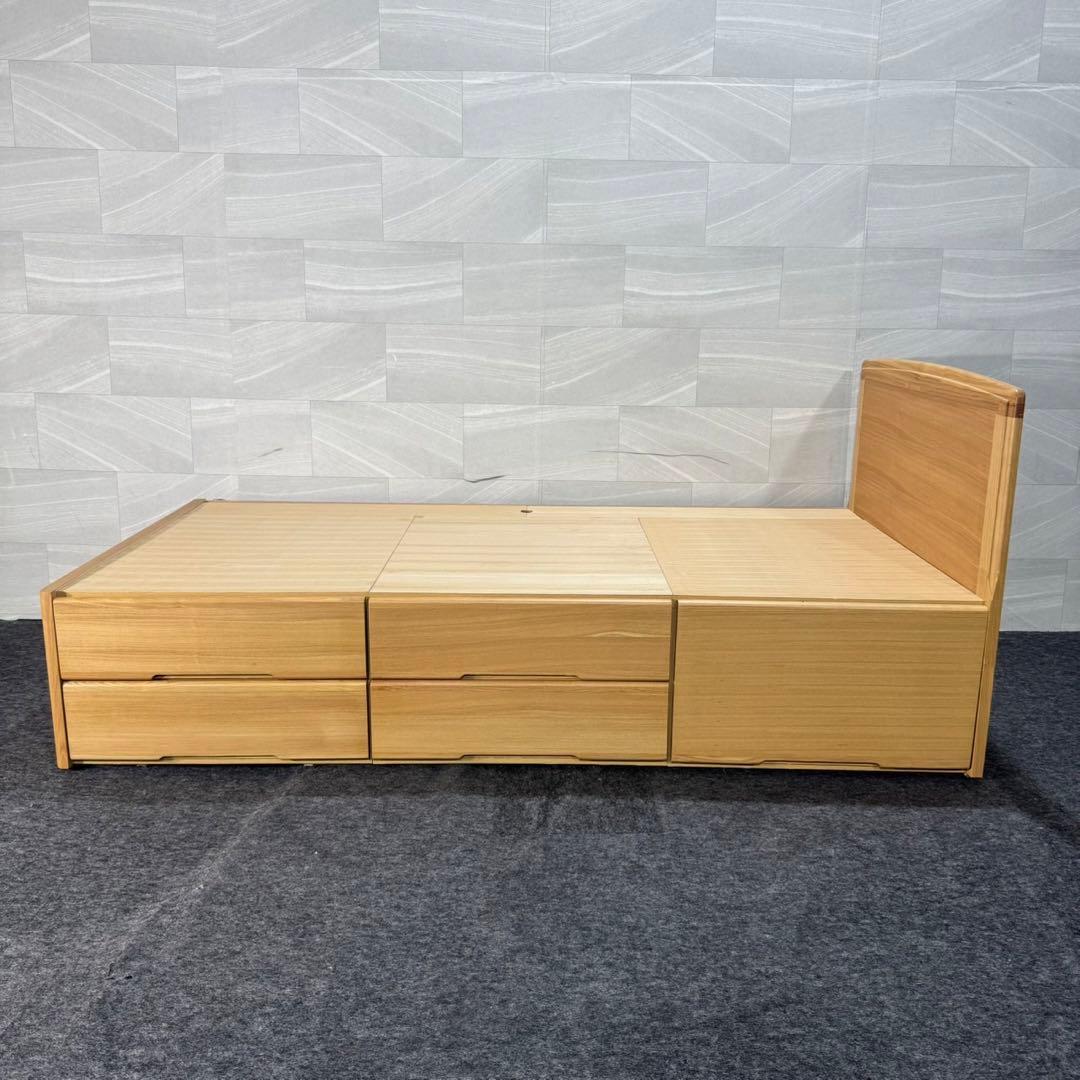 いまだ家具 ベッドフレーム シングルサイズ 収納付 大容量 格安 d4690