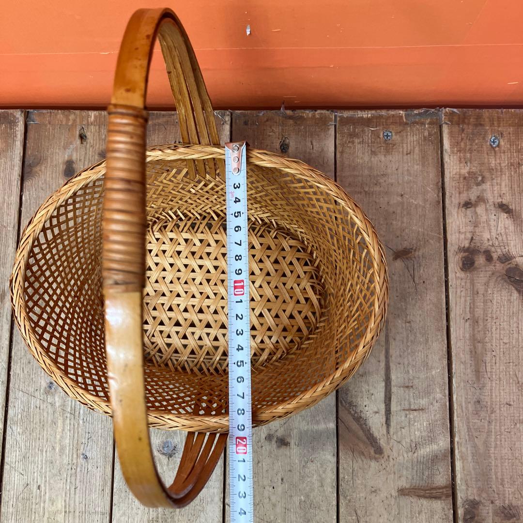 A-3 竹細工 竹かご バスケット 花籠 花器 インテリア 和風インテリア 昭和