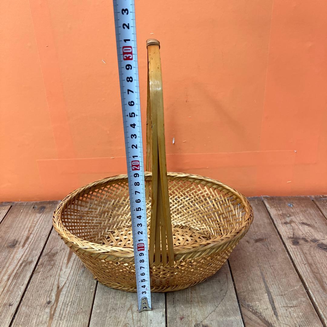 A-3 竹細工 竹かご バスケット 花籠 花器 インテリア 和風インテリア 昭和