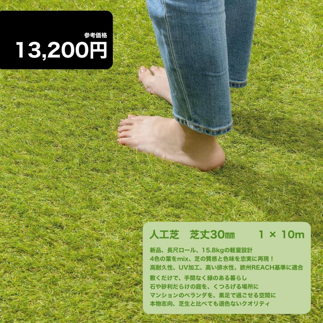 新品⭐️あこがれの芝がある庭に！　タカショー リアル人工芝 1×10m 芝丈3㎝