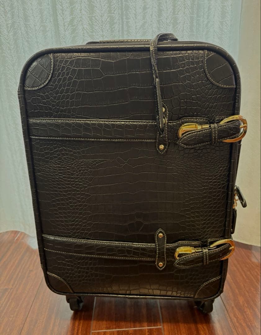 【美品】スワニー SWANY キャリーケース　クロコダイル型押し キャリーバッグ