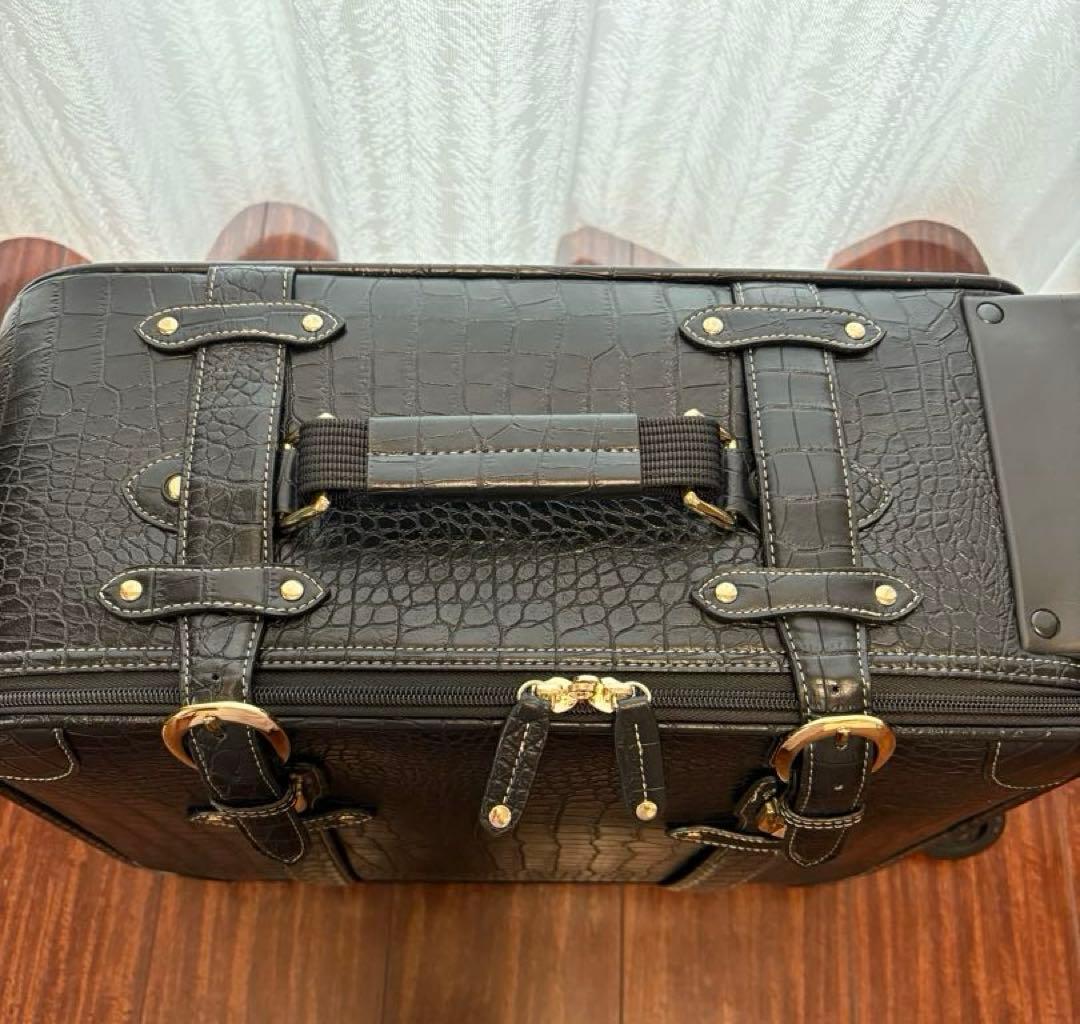 【美品】スワニー SWANY キャリーケース　クロコダイル型押し キャリーバッグ