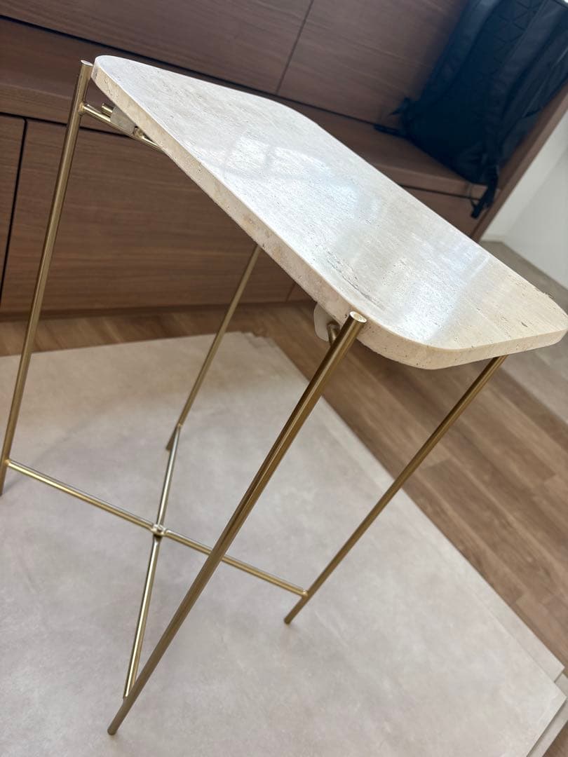 【美品】ZARA マーブルサイドテーブル 大理石天板
