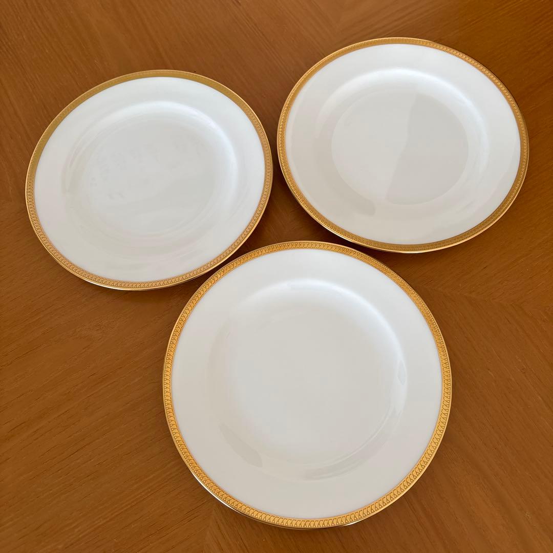 フルール　大倉陶園　片葉金蝕　20cm デザート皿