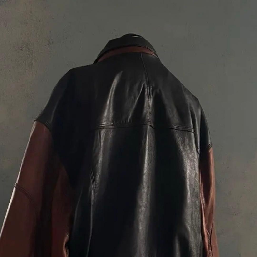 Black×Brown“Switching“羊革“bomber jacket