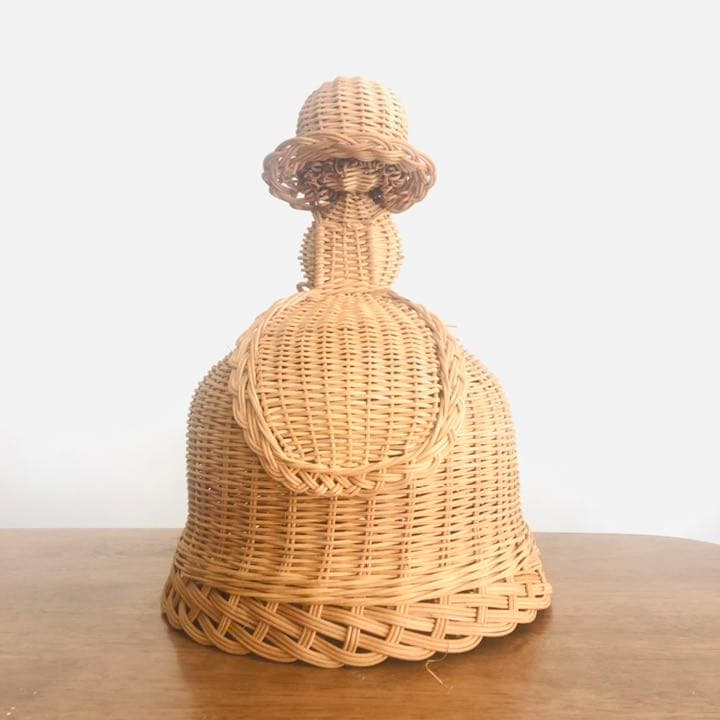 【美品】希少★アンティーク  藤　ラタンドール　ヴィンテージ　バスケット