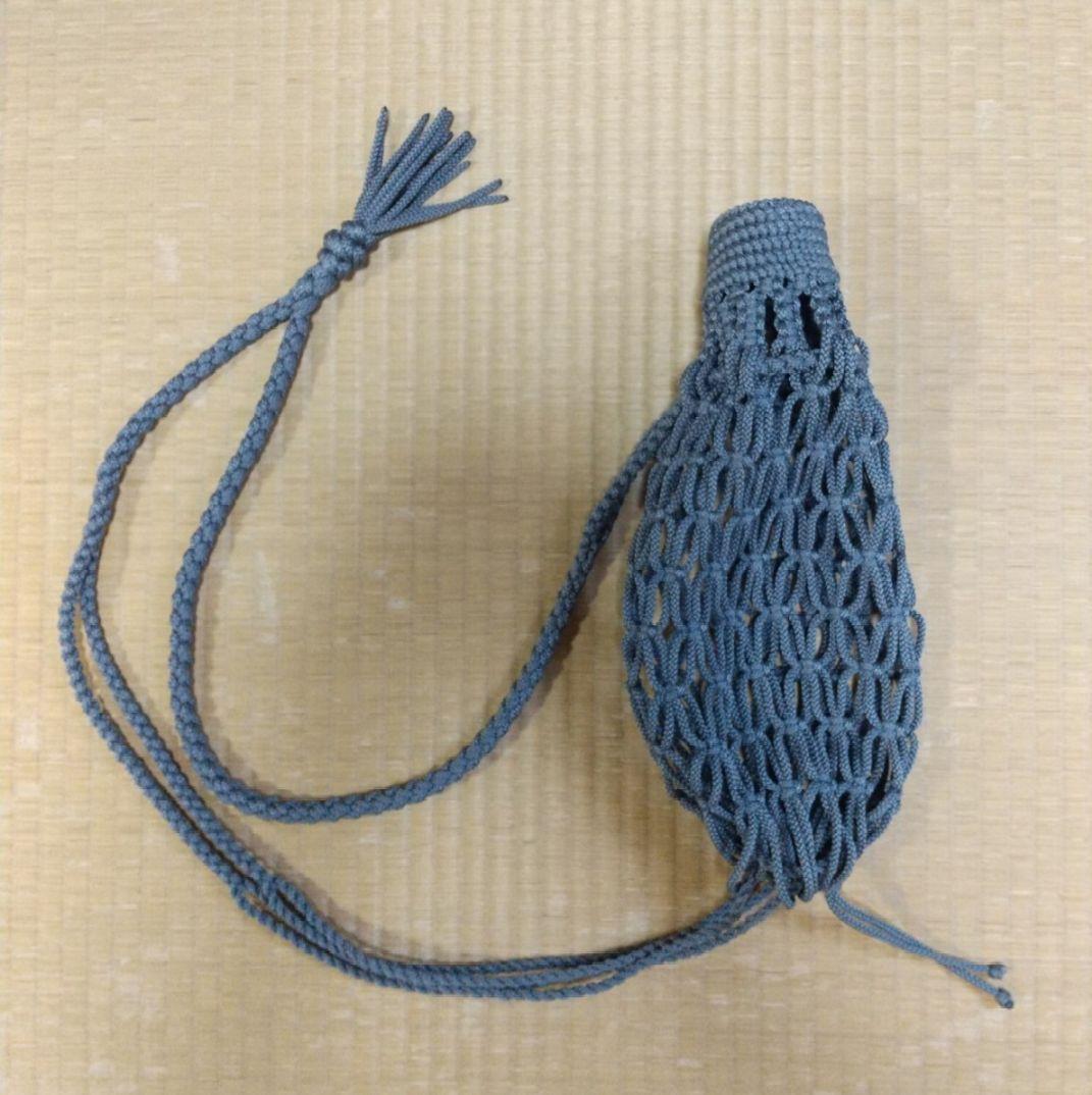 法螺貝　袋　大　ブルーグレー色　七宝編み