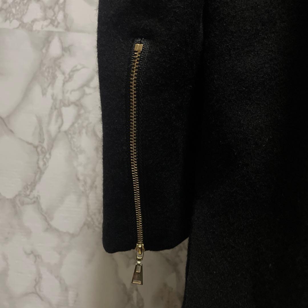 美品　CULLNI デザインチェスターコート　ロングコート　ジップ　日本製