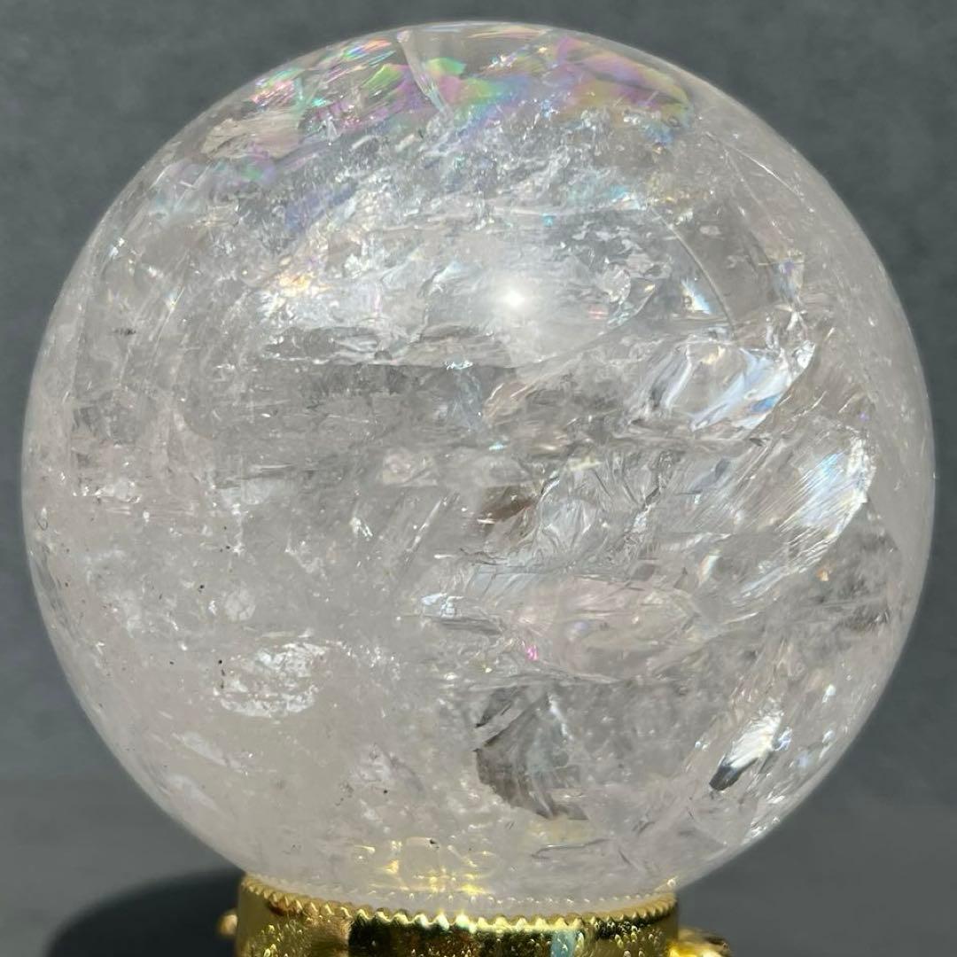 ✳️極品✨美煌なレインボーと透明度‼️ハイクオリティ✨レインボー 水晶 丸玉 天然石