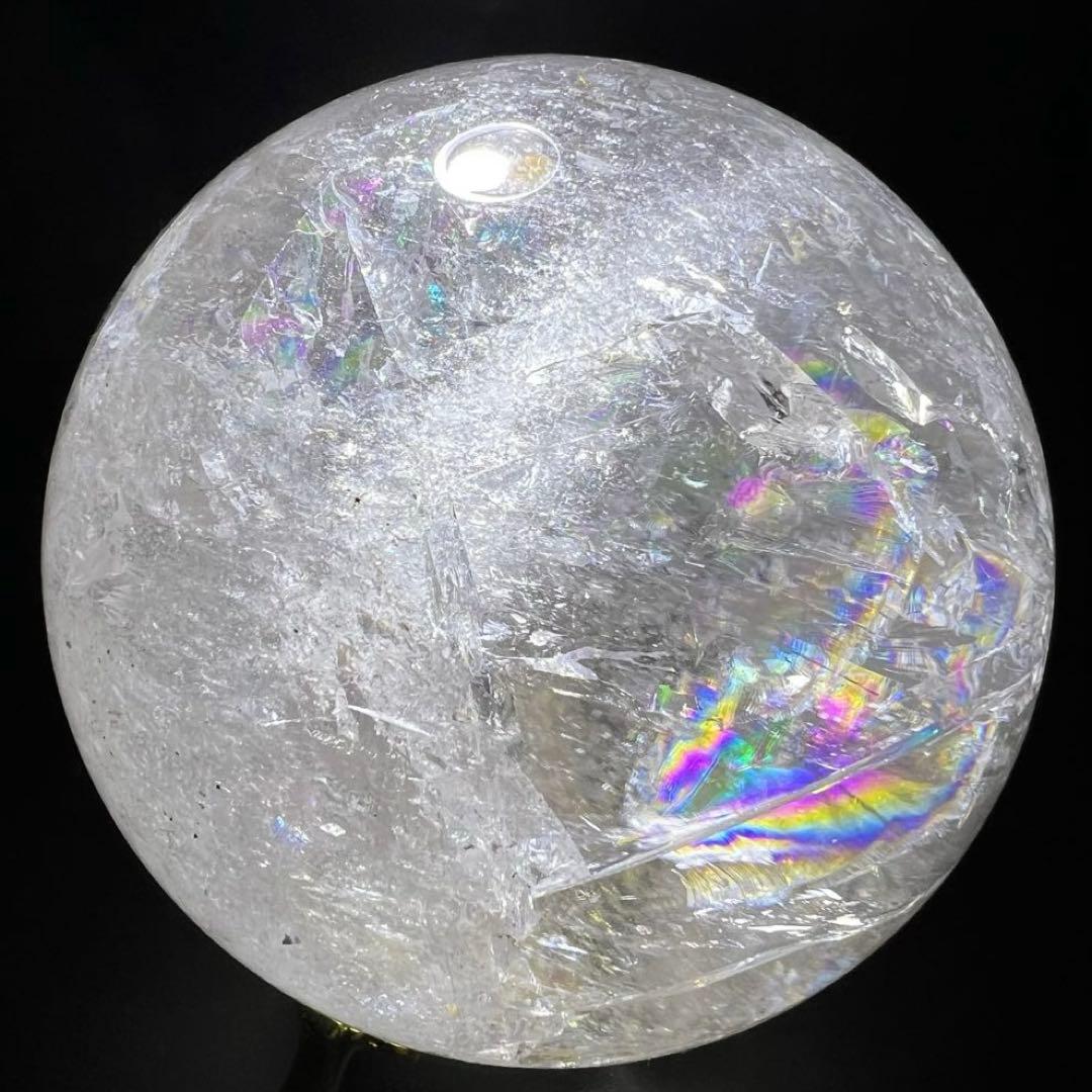 ✳️極品✨美煌なレインボーと透明度‼️ハイクオリティ✨レインボー 水晶 丸玉 天然石
