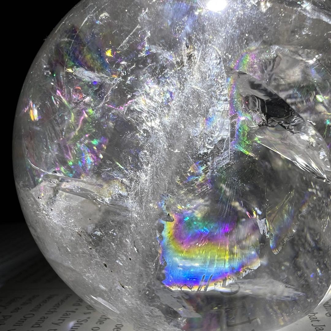 ✳️極品✨美煌なレインボーと透明度‼️ハイクオリティ✨レインボー 水晶 丸玉 天然石