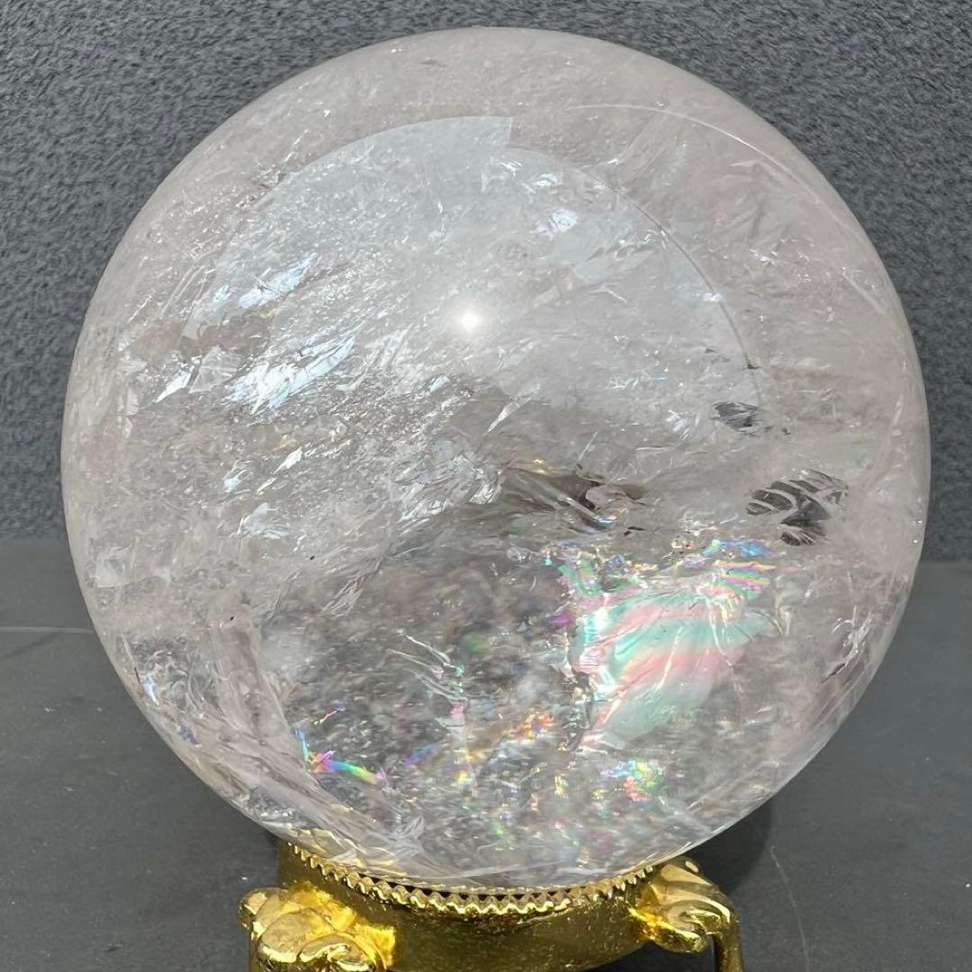 ✳️極品✨美煌なレインボーと透明度‼️ハイクオリティ✨レインボー 水晶 丸玉 天然石
