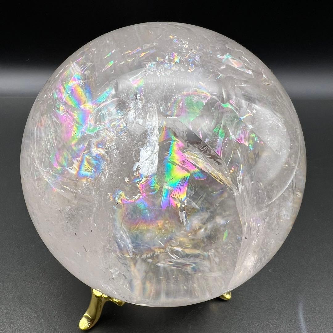 ✳️極品✨美煌なレインボーと透明度‼️ハイクオリティ✨レインボー 水晶 丸玉 天然石